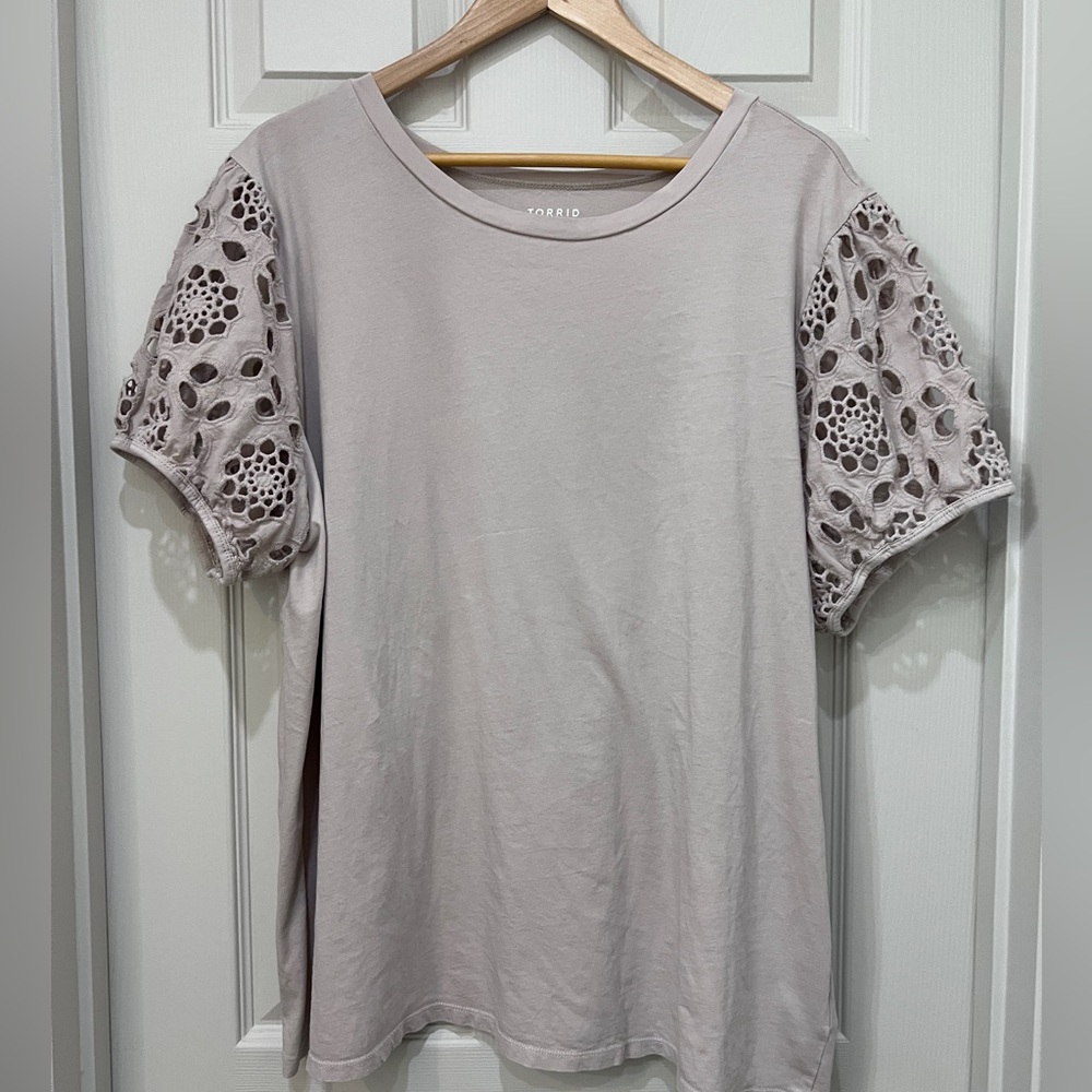 Torrid Classic Fit Beige Cotton Top